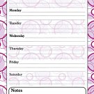 Magnetic Dry Erase Calendar - White Board Planner for Refrigerator / School Lockers - Fractal 3/08