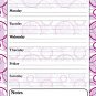 Magnetic Dry Erase Calendar - White Board Planner for Refrigerator / School Lockers - Fractal 3/08