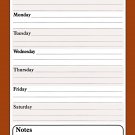 Magnetic Dry Erase Calendar - White Board Planner for Refrigerator / School Lockers - Brown 3/012