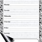 Magnetic Dry Erase Calendar - White Board Planner for Refrigerator - Paisley Black & White 3/019