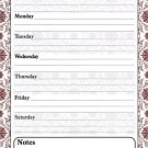 Magnetic Dry Erase Calendar - White Board Planner for Refrigerator - Damask 3/022