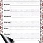 Magnetic Dry Erase Calendar - White Board Planner for Refrigerator - Damask 3/022