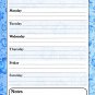 Magnetic Dry Erase Calendar - White Board Planner for Refrigerator - Paisley Blue 3/024