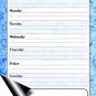 Magnetic Dry Erase Calendar - White Board Planner for Refrigerator - Paisley Blue 3/024