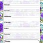 Magnetic Dry Erase Calendar - White Board Planner for Refrigerator - Flowers 3/028