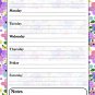 Magnetic Dry Erase Calendar - White Board Planner for Refrigerator - Multicolored Flowers 3/031