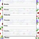 Magnetic Dry Erase Calendar - White Board Planner for Refrigerator - Multicolored Flowers 3/032