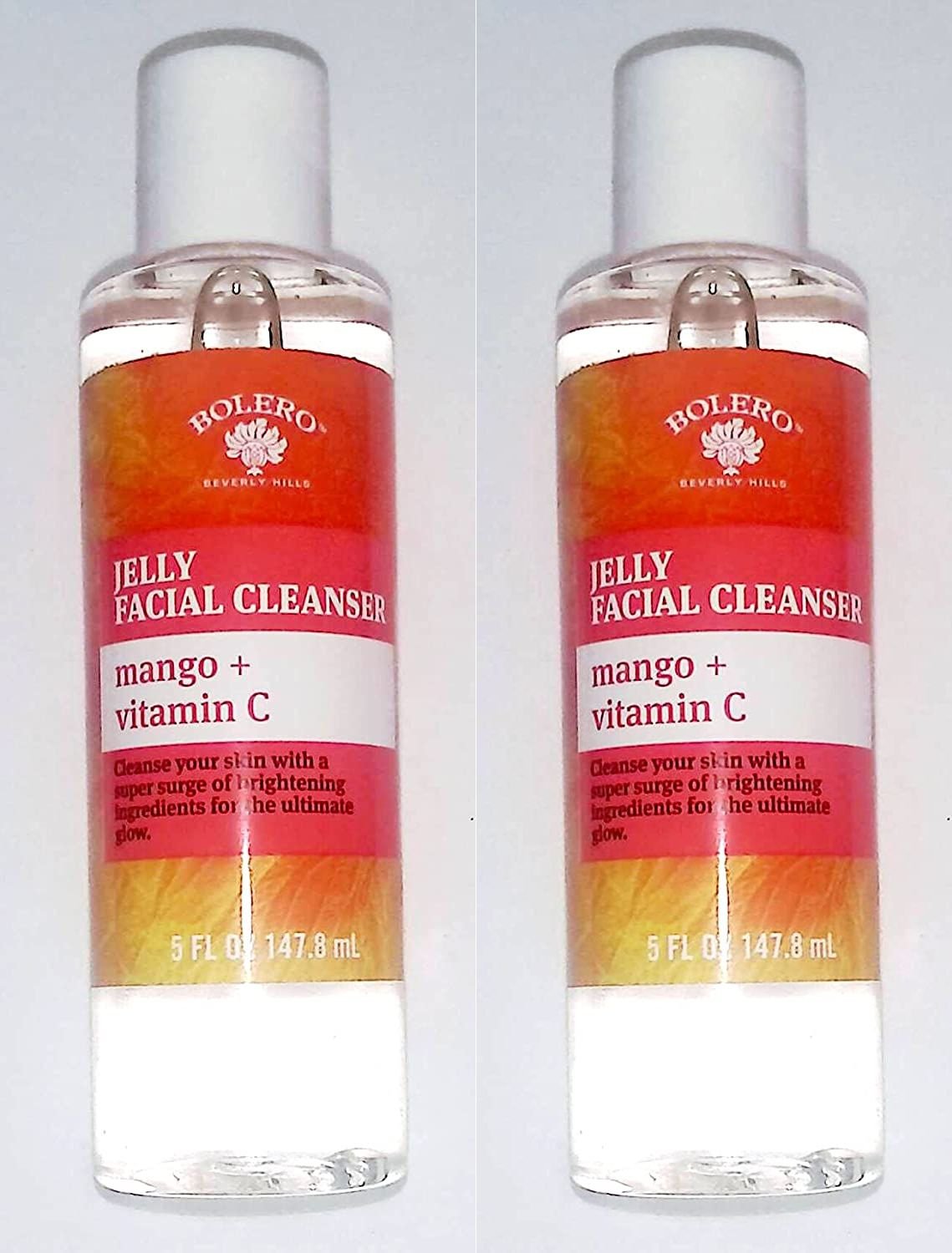 Bolero Jelly Facial Cleanser Mango + Vitamin C 5fl oz 147.8ml (Set of 2 Pack)