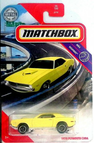 Pastel Yellow Matchbox MBX Highway56/100 1970 Plymouth Cuda 