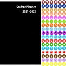 2021 - 2022 Student Academic Planner Calendar - School College Weekly Agenda + 100 Stickers - v4