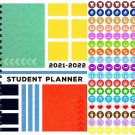2021 - 2022 Student Academic Planner Calendar - (Spiral Bound) + 100 Reminder Stickers v1