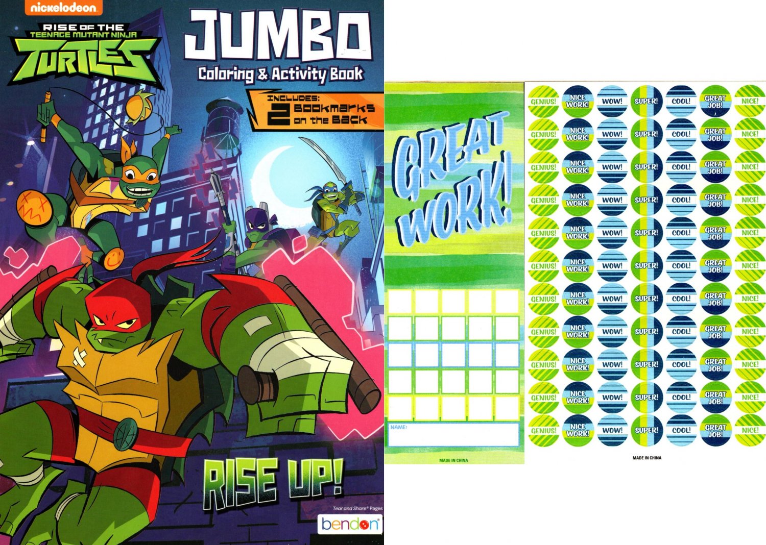 Teenage Mutant Ninja Turtles - Rise Up! - Jumbo Coloring & Activity Book + Award Stickers and Charts