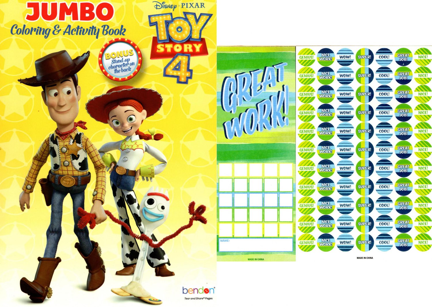 Toy Story 4 Jumbo Coloring & Activity Book + Award Stickers and Charts