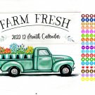 2022 12 Month Wall Calendar - Farm Fresh - with 100 Reminder Stickers