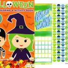 Halloween Jumbo Coloring & Activity Book + Award Stickers and Charts