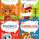 Good Grades First Grade Educational Workbooks Spelling, Phonics, Addition, & Subtraction