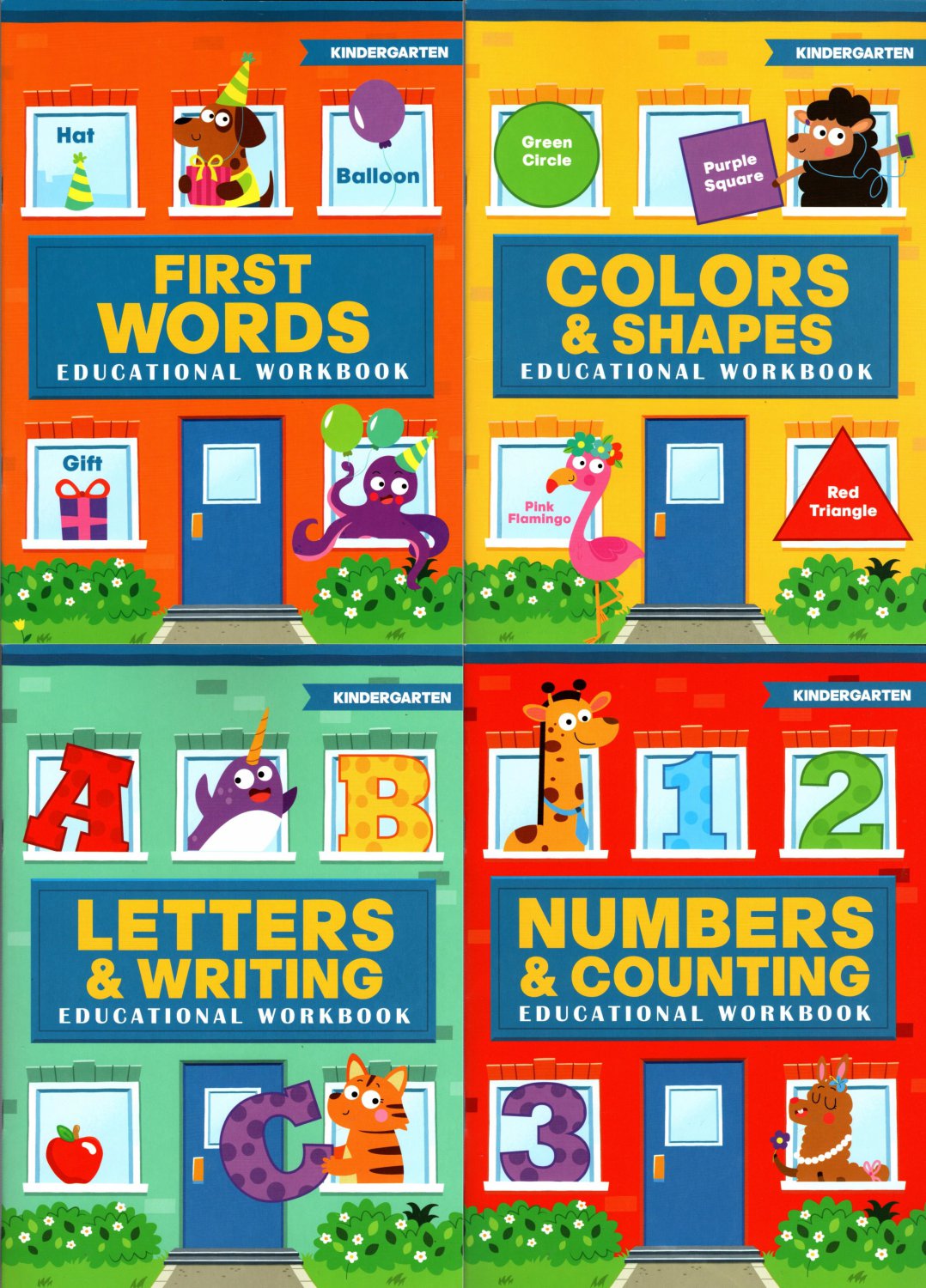 Workbooks Numbers & Counting, Colors & Shapes, Letters & Writing, First ...