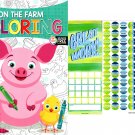 On the Farm - Coloring Book + Award Stickers and Charts