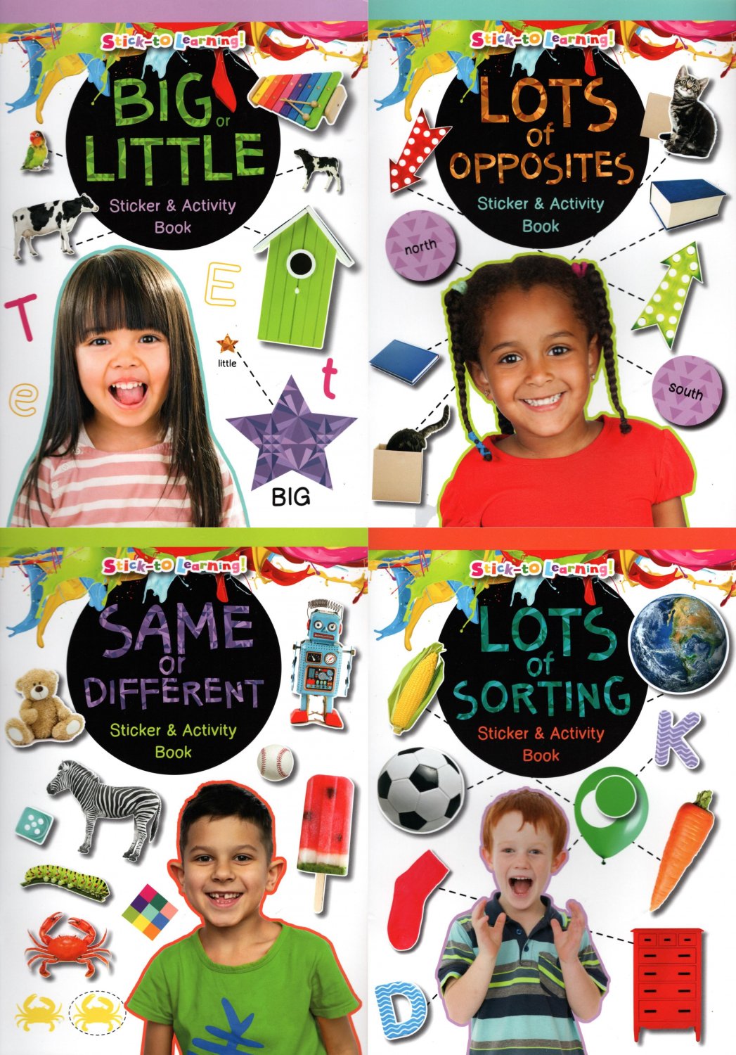 Lots of Sorting, Lots of Different, Lots of Opposites, Big or Little - Sticker & Activity Book