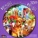 Pets on Wash Day- 350 Round Piece Jigsaw Puzzle
