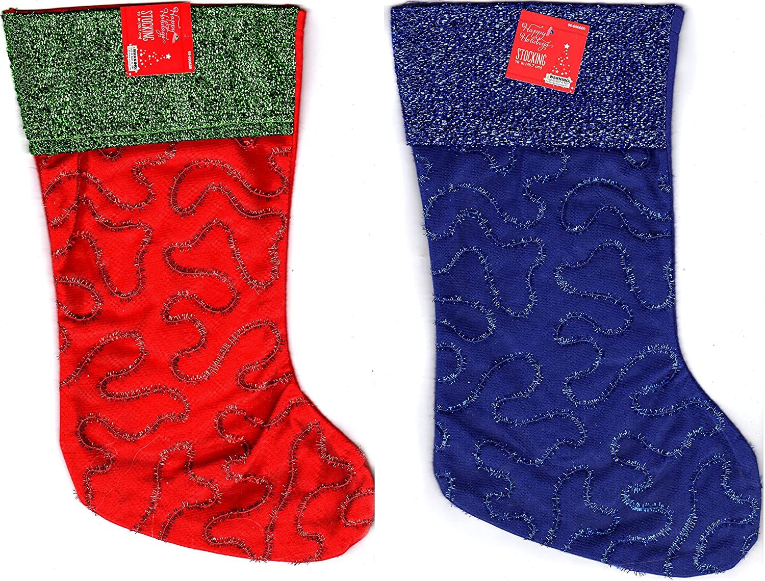 Momentum Brands Set of 2 - Christmas Holiday Embroidered Felt Stockings