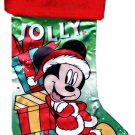 Disney Mickey Mouse - 18" Full Printed Satin Christmas Stocking with Plush Cuff - v2