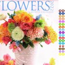 2022 16 Month Wall Calendar Linen Paper Texture - Flowers - with 100 Reminder Stickers