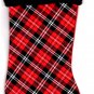 Christmas Holiday 18 Inch Classic Red and Black Plush Felt/Velvet Stockings (Set of 2)