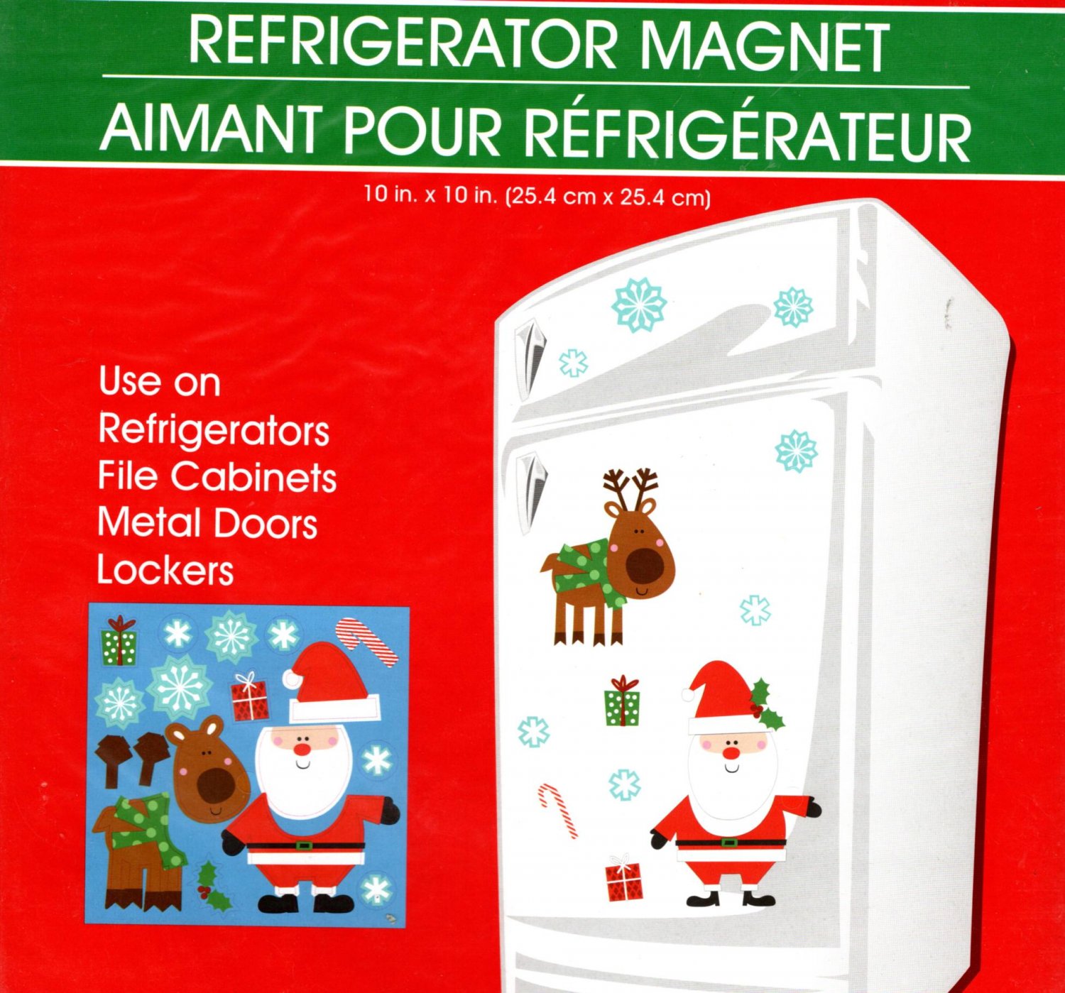 Christmas Holiday Decorative Fridge Magnet Set for Refrigerator, Locker, File Cabinet v4