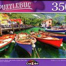 Colorful Wooden Boats, Lake Garda, Torbole Town, Italy - 350 Pieces Jigsaw Puzzle