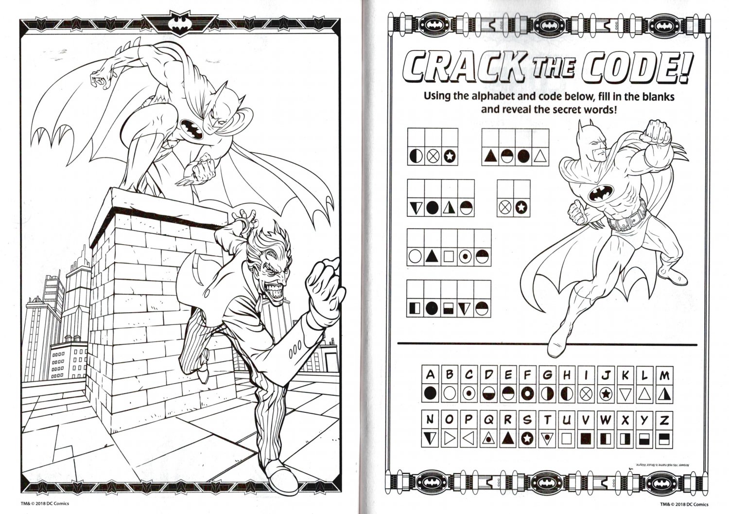 Jumbo Coloring & Activity Book Includes Bookmarks on back cover. Batman