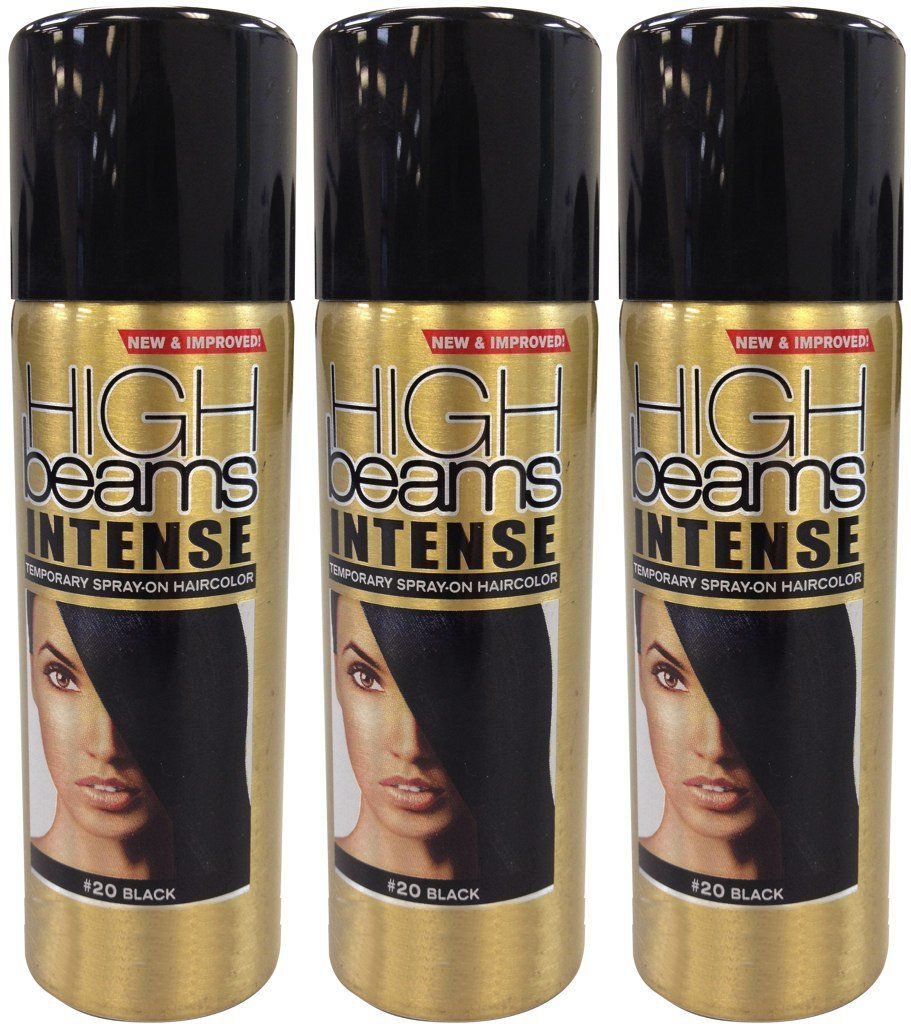 High Beams Intense Temporary Spray On Hair Color - #20 Black 6 oz.(Set of 3)