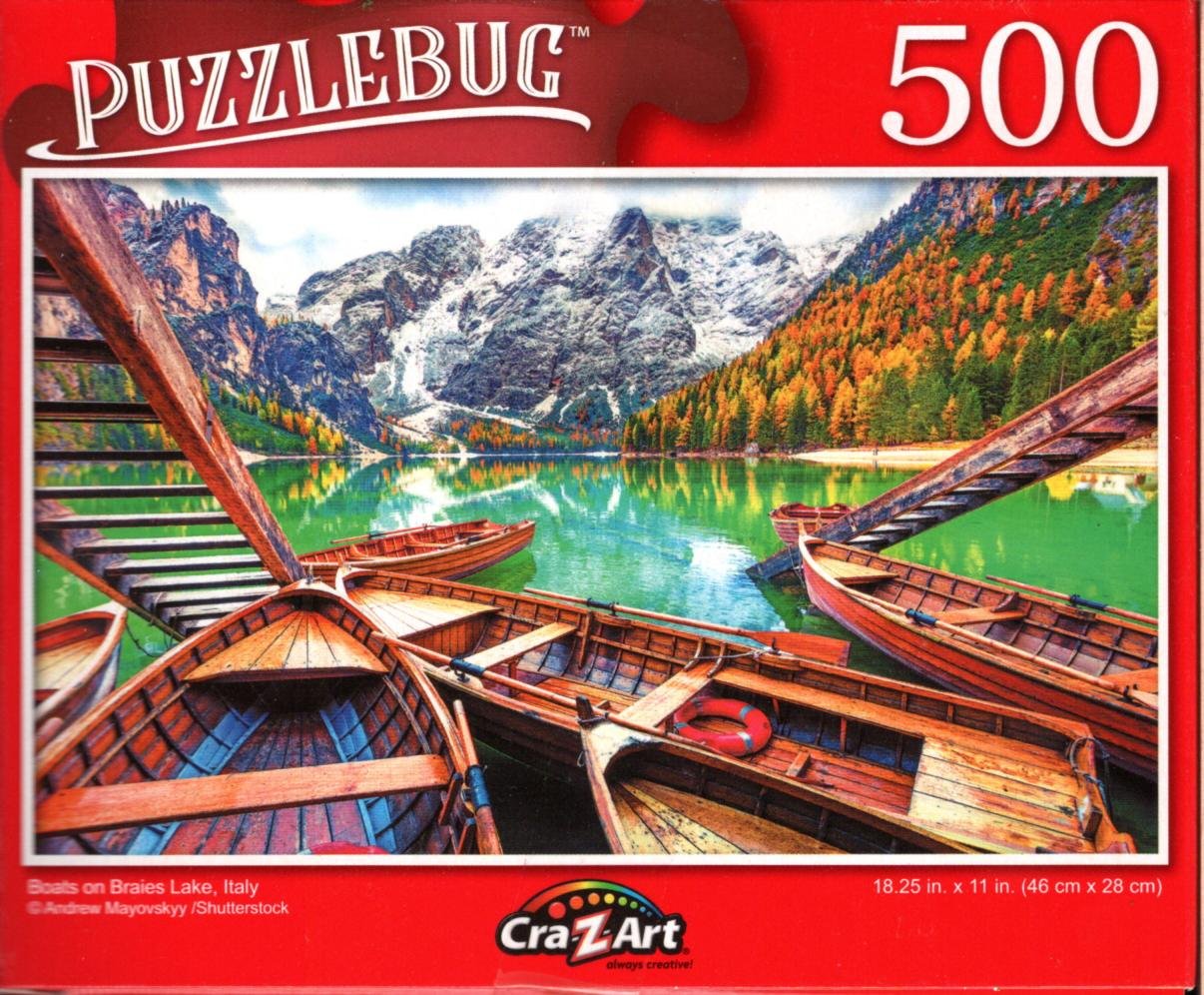 Boats on Lake, Italy - 500 Pieces Jigsaw Puzzle