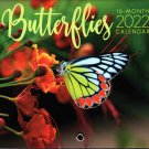 2022 16 Month Mini Wall Calendar Linen Paper Texture - Butterflies v2