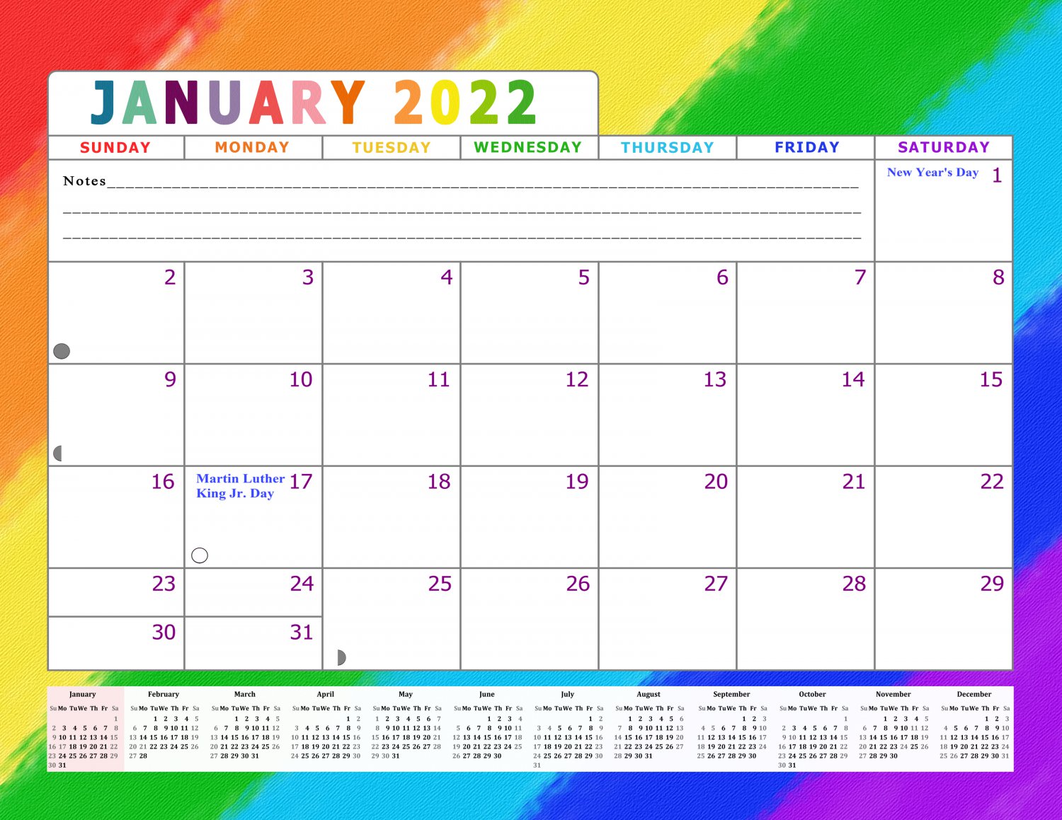 2022 Monthly Spiral-Bound Wall / Desk Calendar - 12 Months - v28