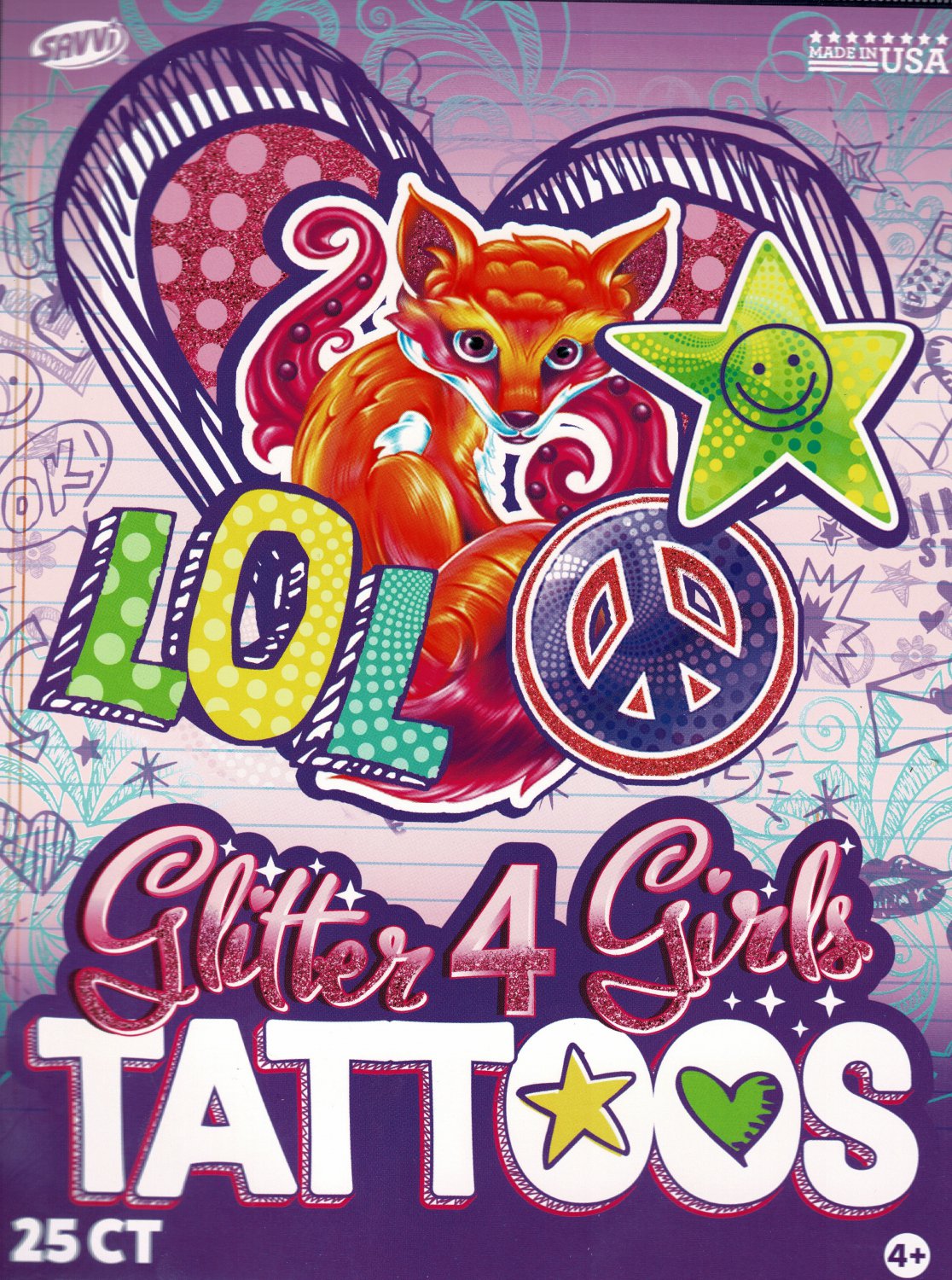 Savvi - L.O.L. Glitter 4 Girls Tattoos - 25 Tattoos