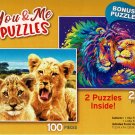 Cute Baby Lion Cubs/Lion`s Embrace - Total 350 Piece, 2 Puzzles Inside
