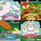 Springtime with the Lamas, Dino's, Foxes, Unicorns. - Children's Board Book (Set of 4 Books)