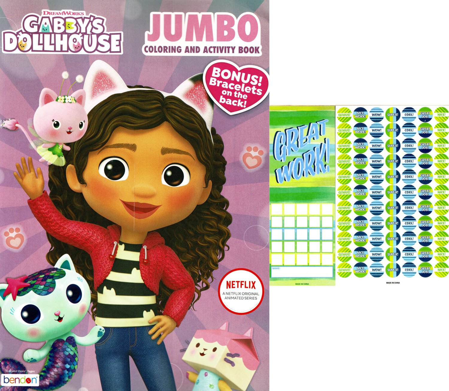 Gabby's Dollhouse Jumbo Coloring & Activity Book + Award Stickers and