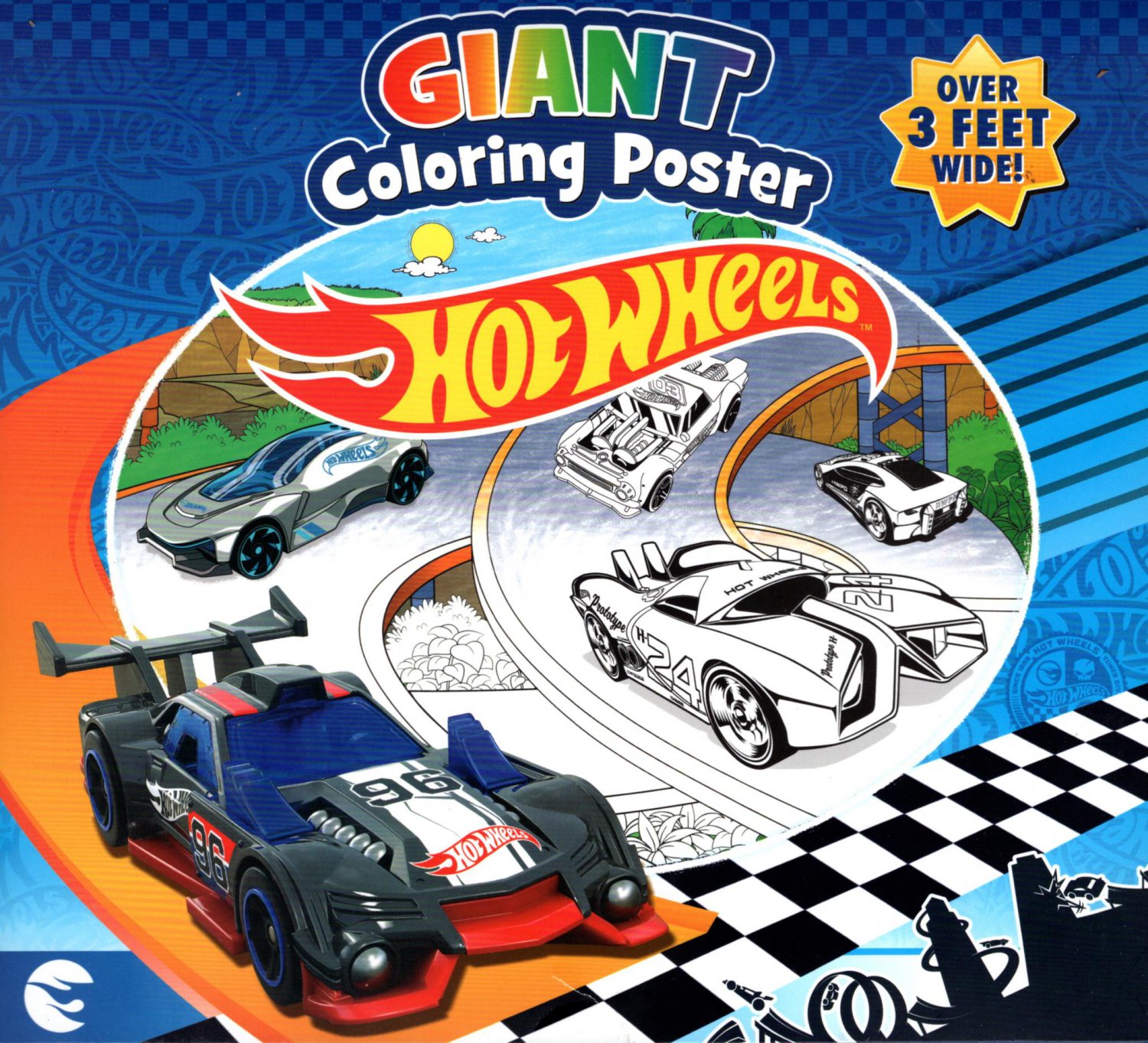 Hot Wheels - Giant Coloring Poster - over 3 Feet Wide