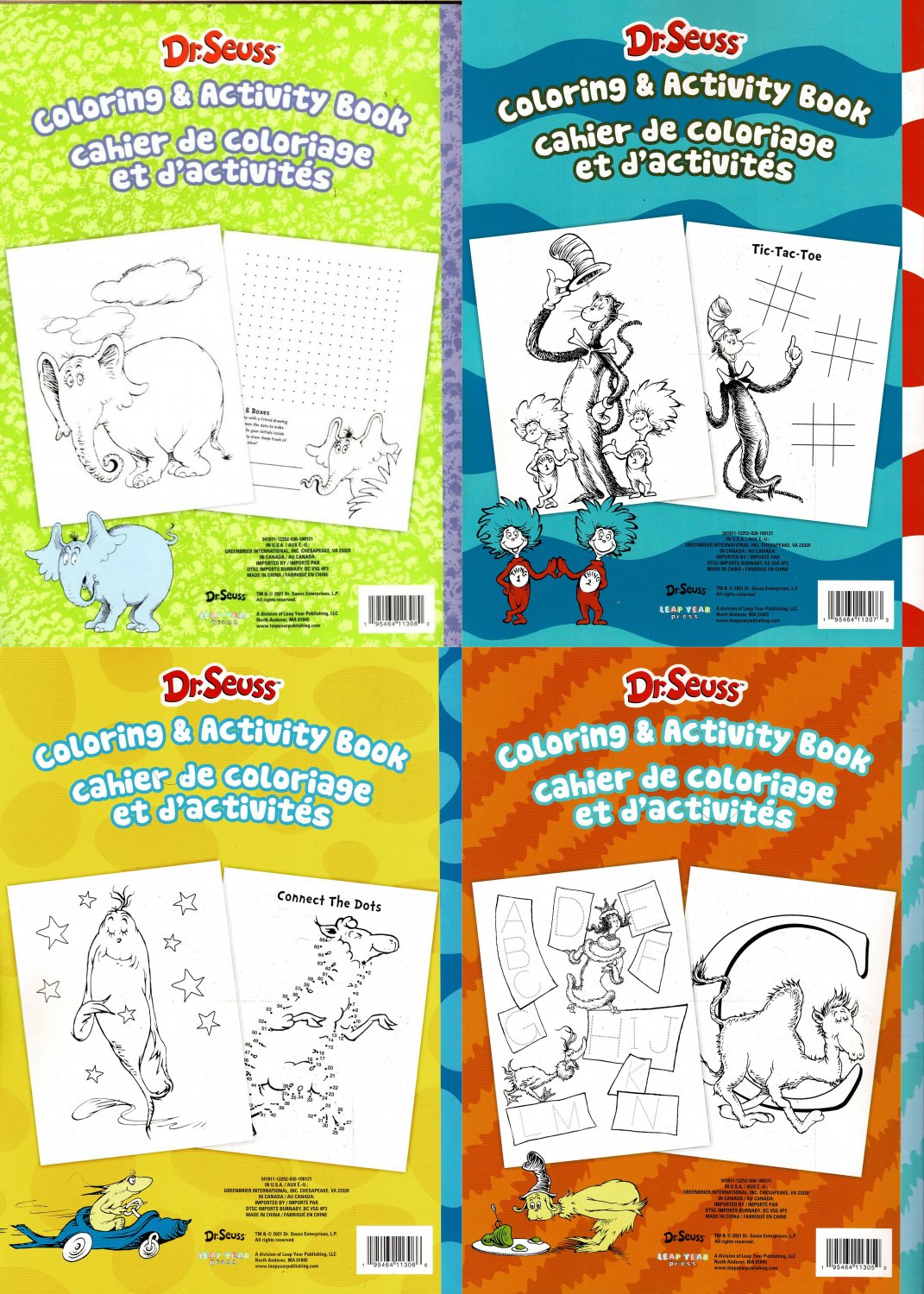 Dr. Seuss Coloring & Activity Book (Set of 4 Books)