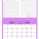 2022 - 2023 Academic Year 12 Months Student Calendar / Planner for Wall & Desk & 3-Ring Binder #005
