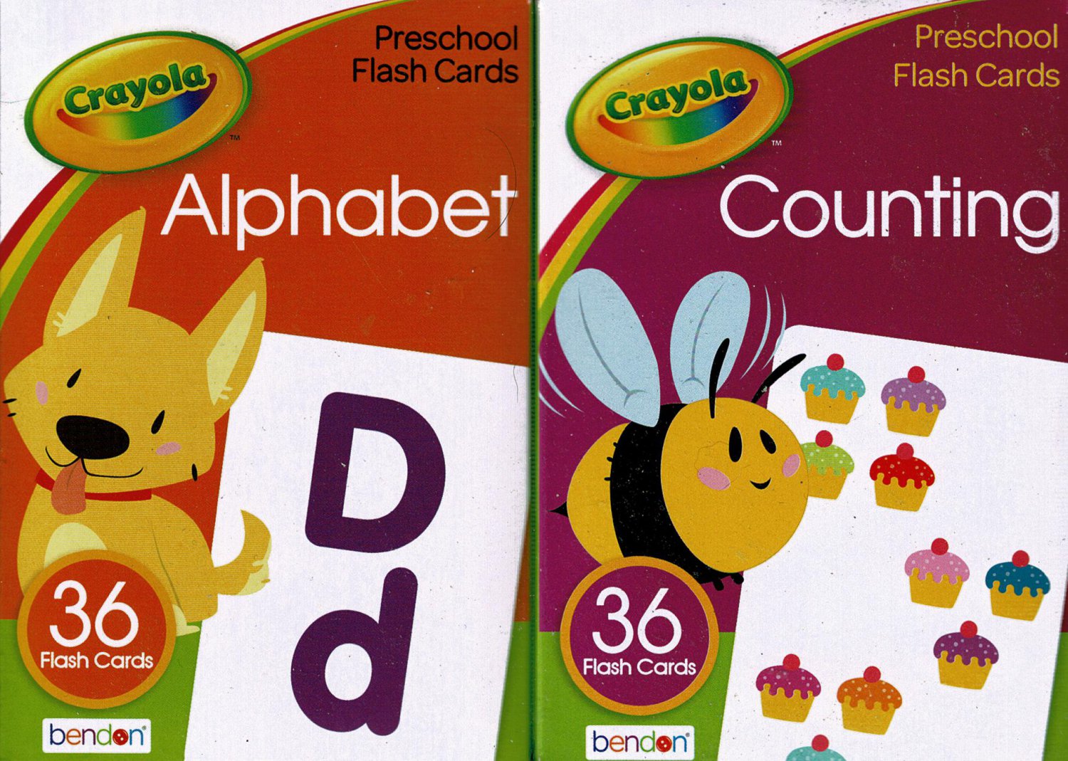 Crayola Alphabet & Counting Flash Cards 36 Cards Each (Set of 2 Pack)