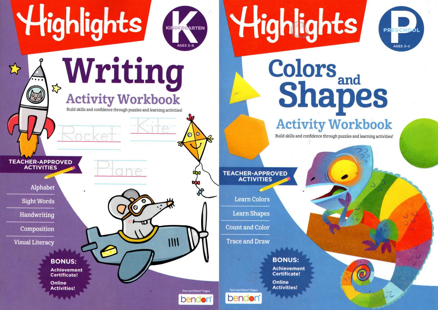 Highlights Kindergarten Educational Workbooks - Colors & Shapes ...