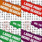 Large Print Word Search - All New Puzzles - (2018) - Vol.115 - 118 (4 Books Set)