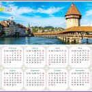 2023 Magnetic Calendar - Today is my Lucky Day - Chapel bridge in Lucerne, Switzerland