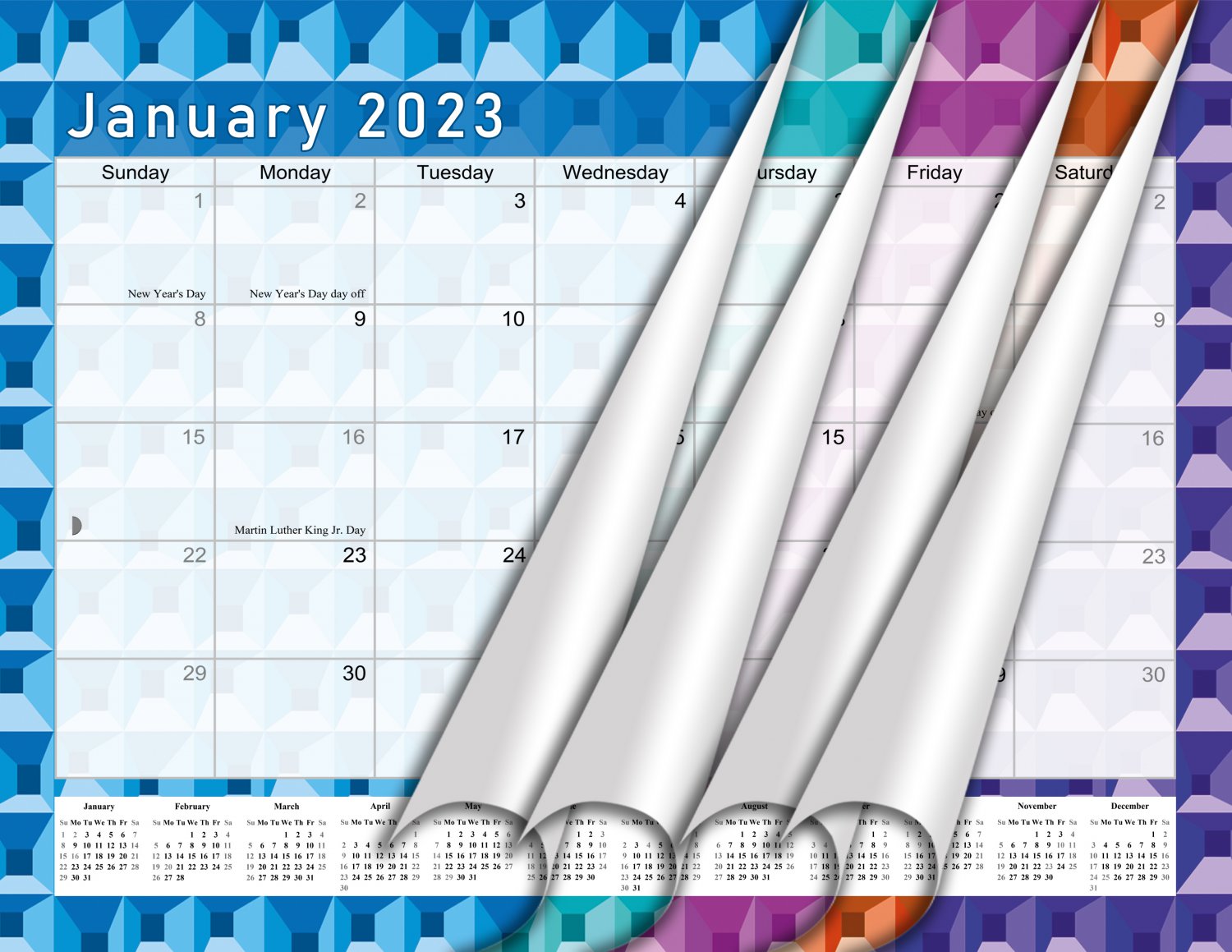 2023 Monthly Spiral Bound Wall/Desk Calendar 12 Months (Edition #03)