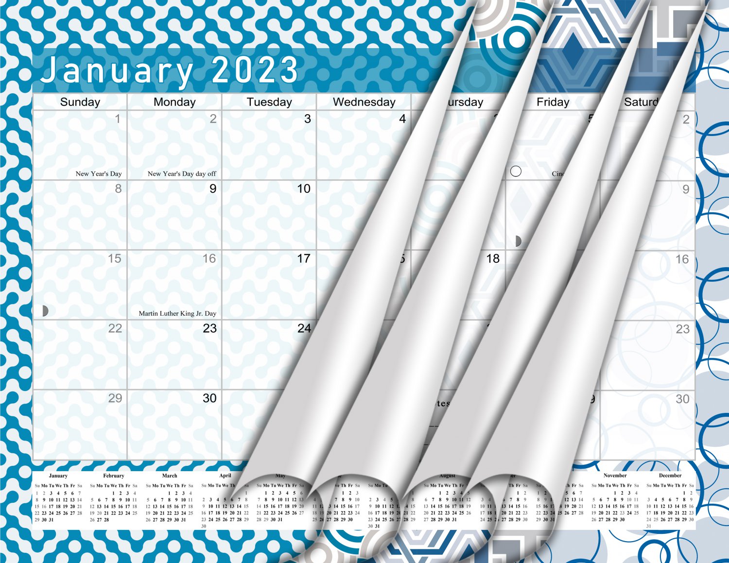 2023 Monthly Spiral Bound Wall/Desk Calendar 12 Months (Edition #04)