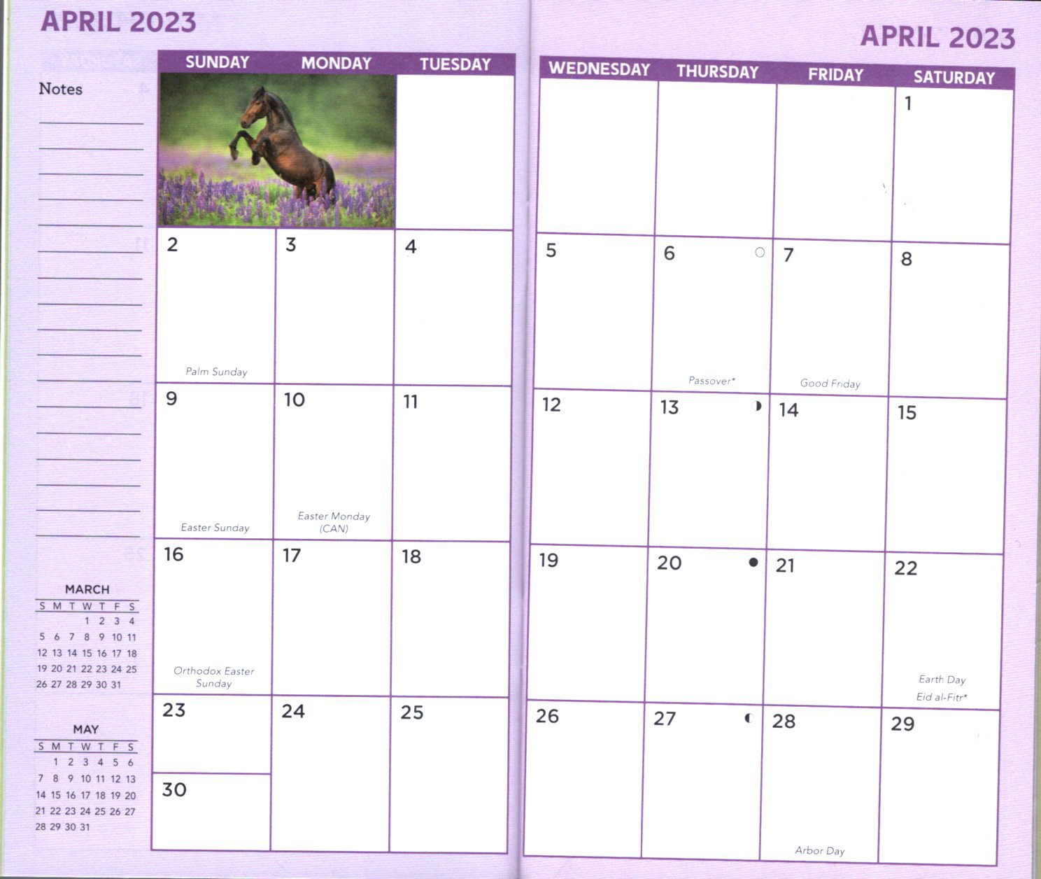 Horses 2023 2024 2 Year Pocket Planner / Inspirations Calendar