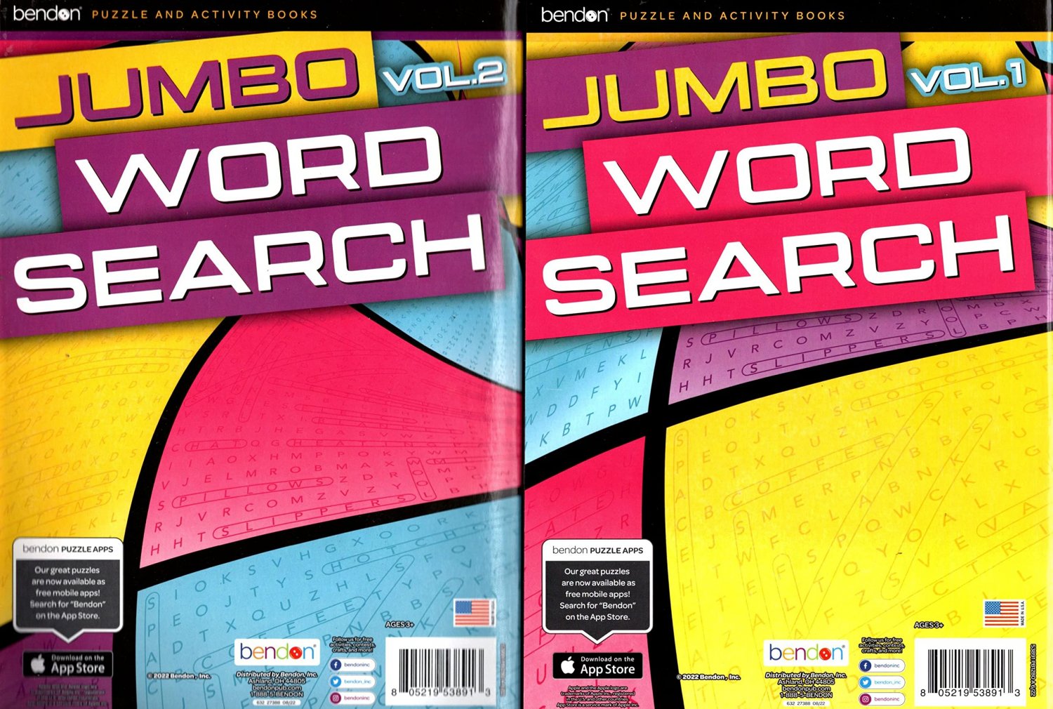 Large Print Jumbo Puzzles and Games - Jumbo Word Search vol.1-2 (Set of ...